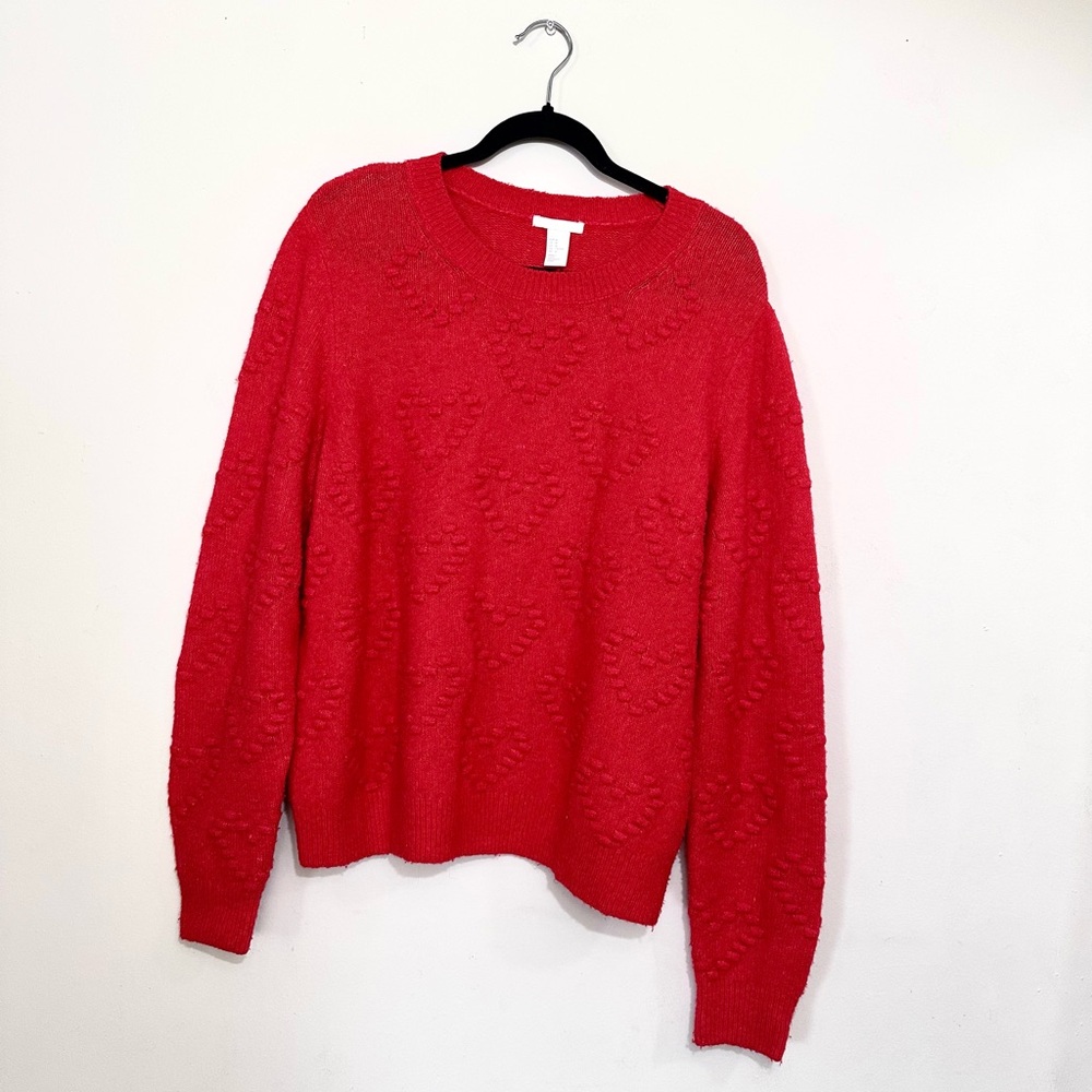 H&M Vibrant Red Women's Crew Neck Sweater